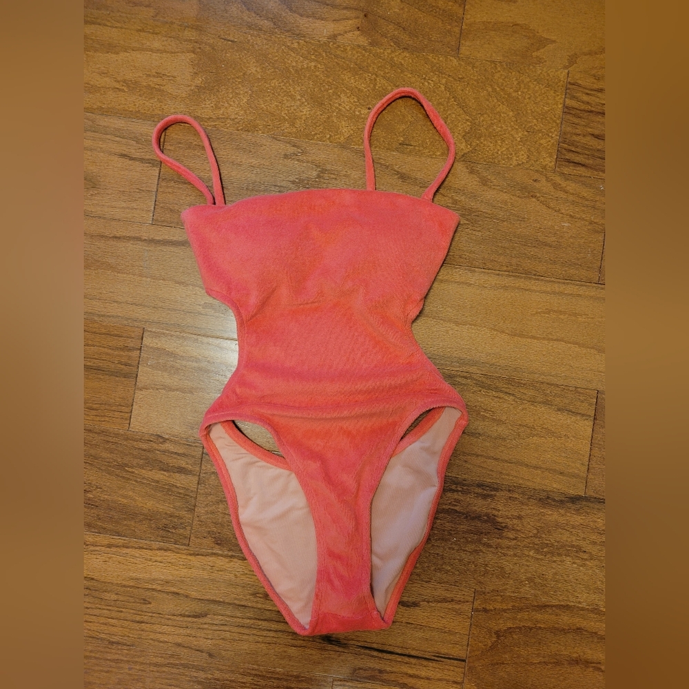 J.Crew Coral Terry Monokini Swimsuit 2 NWT!